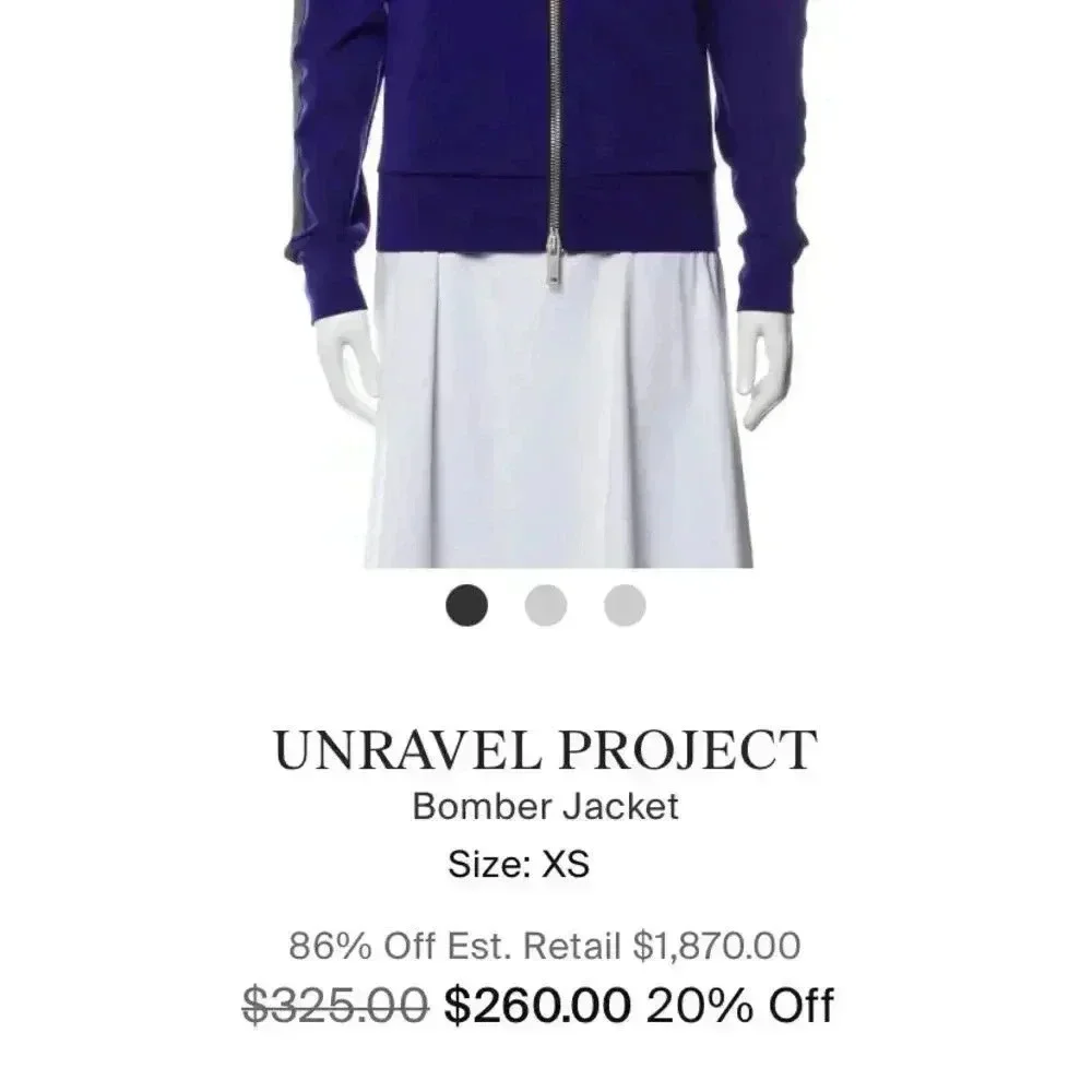 Unravel Project Ben Taverniti Bomber Jacket Size Small Designer Streetwear